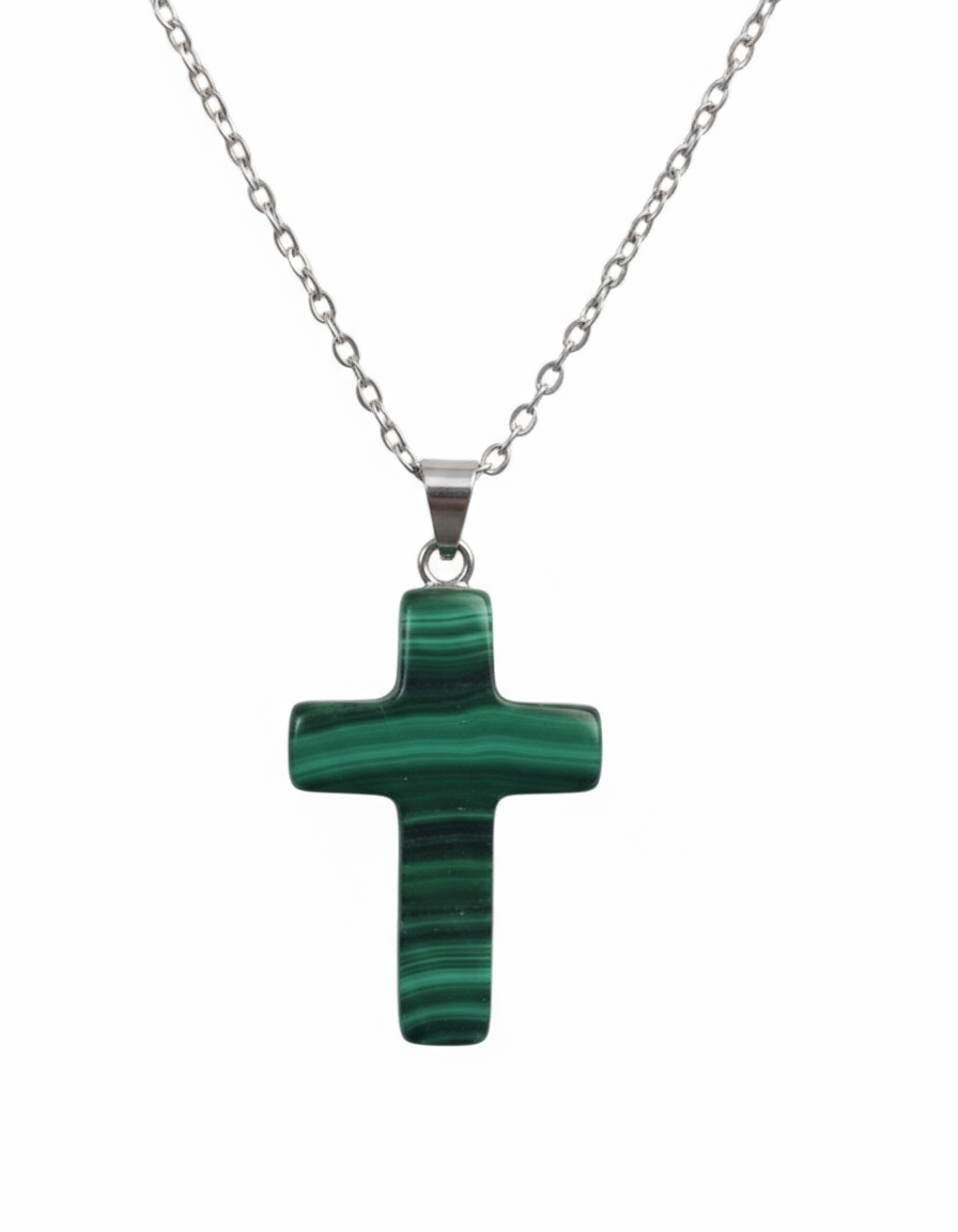 Pingente Cruz de Malaquite