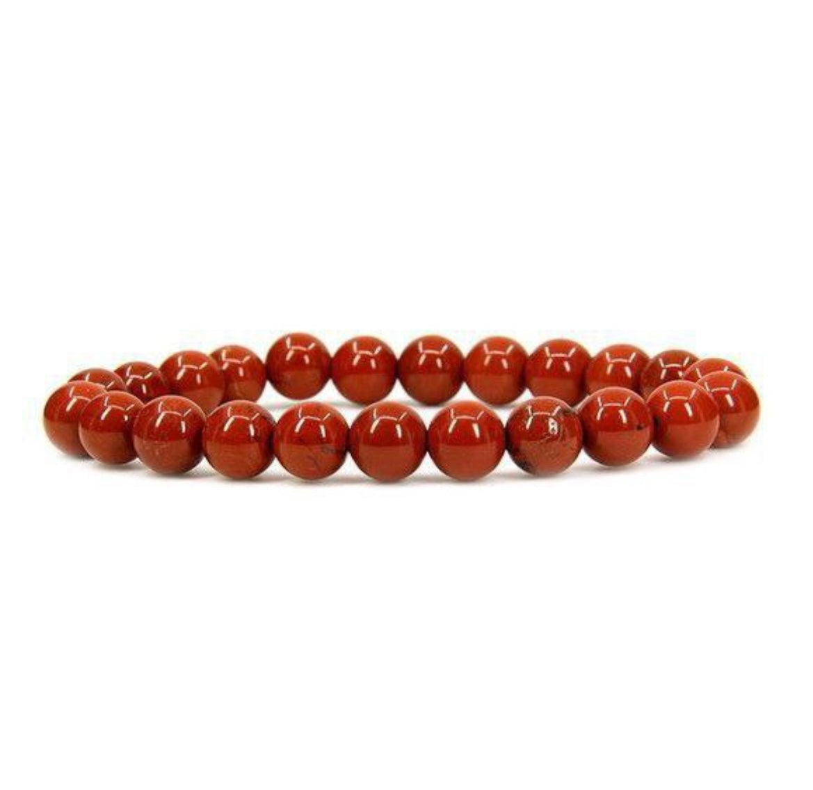 Pulseira de Jaspe Vermelho Natural - Esferas 8 mm