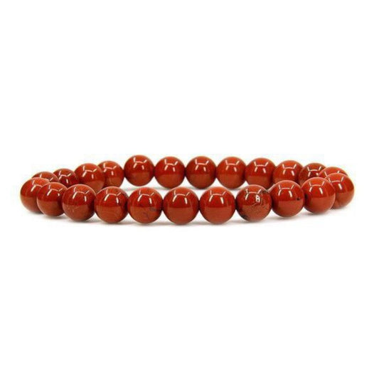 Pulseira de Jaspe Vermelho Natural - Esferas 8 mm