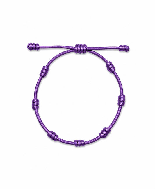 Pulseira Artesanal Roxa dos 7 Nós