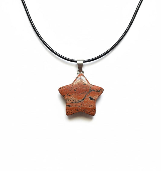 Pingente Estrela- Jaspe Vermelho