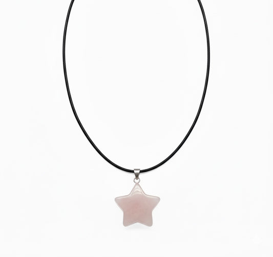 Pingente Estrela- Quartzo Rosa