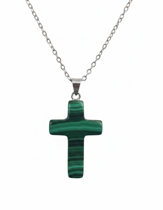 Pingente Cruz de Malaquite