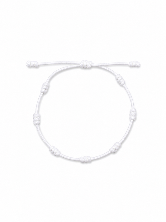 Pulseira Artesanal Branca dos 7 Nós