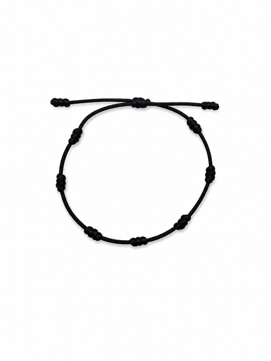 Pulseira Artesanal Preta dos 7 Nós