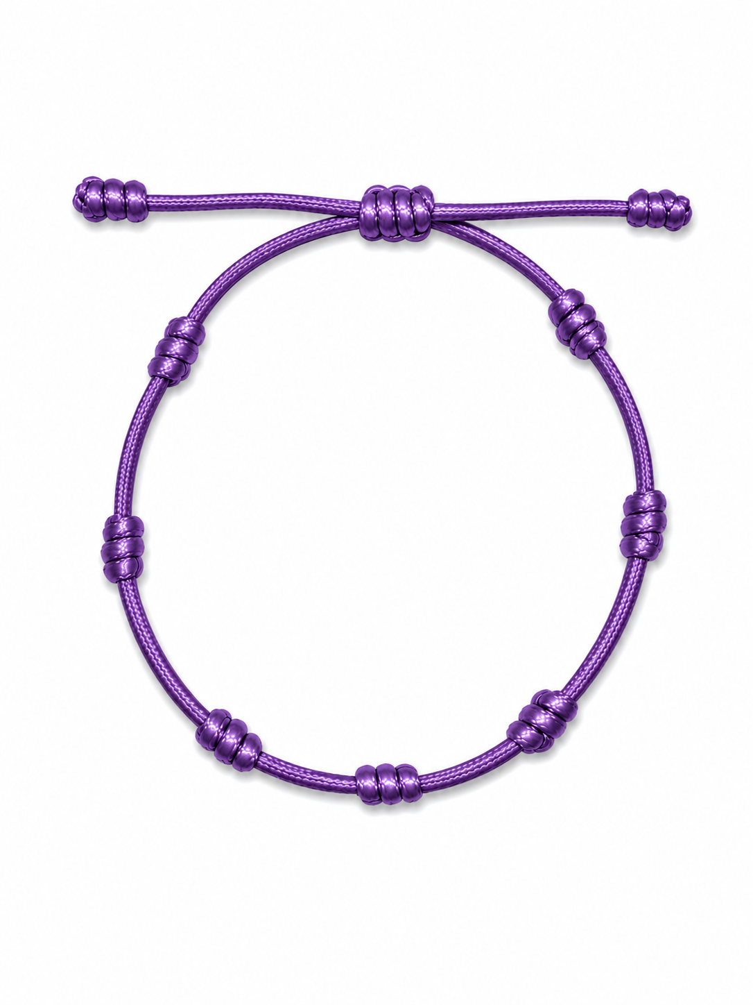 Pulseira Artesanal Roxa dos 7 Nós